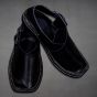 chappal en cuir noir