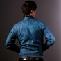 Blouson Cuir Homme Bleu