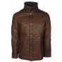 Veste Cuir Marron Homme