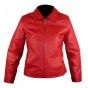 Veste en Cuir Classique Pour Femme rouge