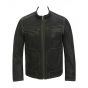 Veste en cuir noir pour homme