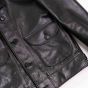 Veste Cosaque Hommes Cuir Noir poche