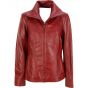 Veste en cuir rouge mode