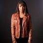 Blouson Cuir Marron Femme