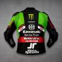 Jonathan Rea Blouson Moto Cuir Kawasaki Team WSBK 2021 Vue arrière