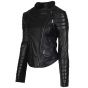 Veste en Cuir Noir Femme