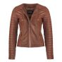 veste en cuir marron femme