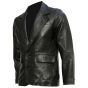 Blazer en cuir noir pour homme