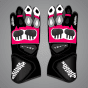 Gants de moto roses et noirs