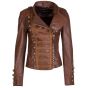 Veste en Cuir Blanche Femme Princess brun