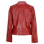 Veste en Cuir Rouge Femme
