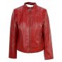 Veste en cuir rouge pour femmes