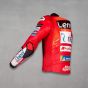Red Leather Moto Jacket Marc Marquez Ducati MotoGP 2025 left side view