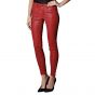 Pantalon en cuir rouge