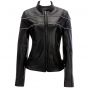 Veste de moto en cuir noire