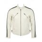 Veste en cuir blanc