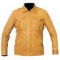Veste en cuir camel