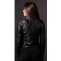 Veste en Cuir Noir Femme