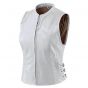 Gilet en Cuir Classique Pour Femmes Blanc