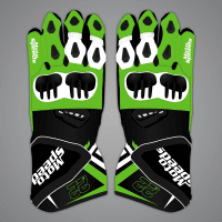 Gants de moto noirs et verts