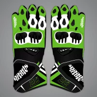 Gants de moto noirs et verts