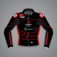 Veste de moto noire et rouge