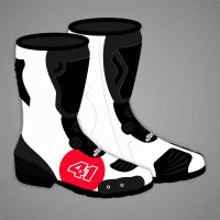 Bottes de moto blanches complètes