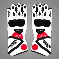 Gants de moto blancs uniquement