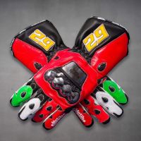 Gants de course en cuir pour moto