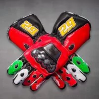 Gants de course en cuir pour moto