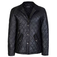 Veste en cuir homme noire
