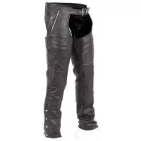 Pantalons en cuir noir pour moto pour hommes