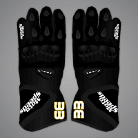 Gants de motard noirs