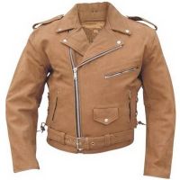 Veste De Moto En Cuir Marron