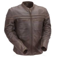 Veste en cuir de motard pour homme