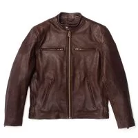 Veste en cuir Café Racer marron