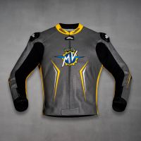 veste de moto grise