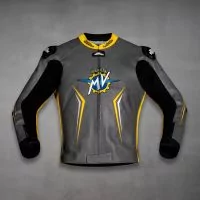 veste de moto grise