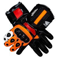 Gants de moto en cuir noir