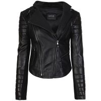 Veste En Cuir Femme Noir