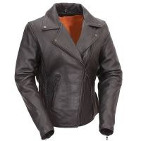Veste en cuir de motard pour femmes