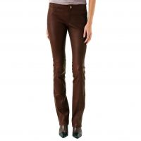 Pantalons en cuir pour femmes marron