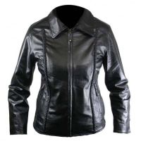 Veste de biker en cuir tressé
