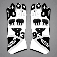 Gants de moto noirs et blancs