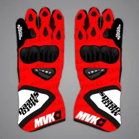 Gants de moto noir et rouge