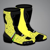 Bottes de moto jaune fluo