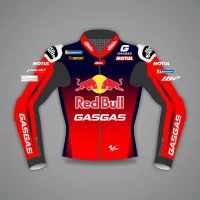 Veste en cuir de motard Red Bull