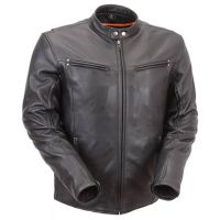 Veste en cuir pour homme biker