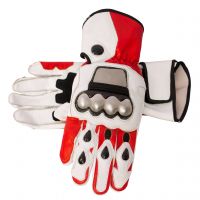 Gants de moto rouges et blancs