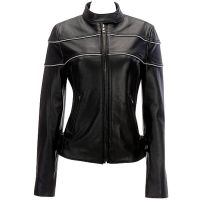 Veste de moto en cuir noire